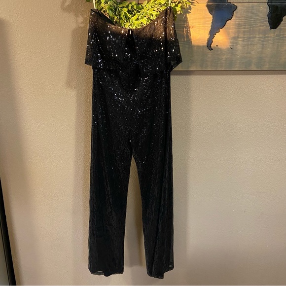 NWOT Lulus Power of Love Black Sequin Strapless Jumpsuit - Picture 7 of 14
